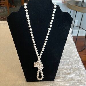 Extra long faceted pastel AB glass beads knotted double wrap